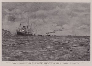 Het Stranden van de Liner Paris, het Tafereel op de Dag na de Ramp
