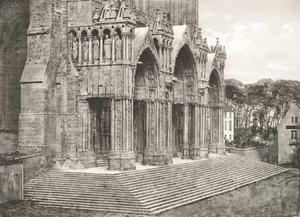 Kathedraal van Chartres - Zuidportaal 12e eeuw, ca. 1854, gedrukt ca. 1857 door Charles Nègre