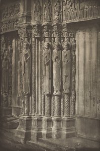 Kathedraal van Chartres. Rechterdeur van het Koninklijk Portaal, Westzijde, 12e eeuw, voor juli 1857