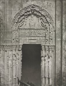 Kathedraal van Chartres: Rechterdeur van het Koninklijke Portaal met Onze Lieve Vrouw van Chartres, 1857 door Charles Nègre