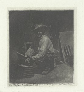 Knielende metselaar door Charles Nègre