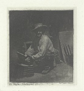 Knielende Metselaar, februari-maart 1854, gedrukt 1982 door Charles Nègre
