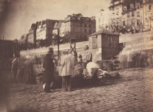 Marktscène bij de haven van het stadhuis, Parijs, voor feb 1852