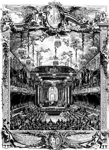 Decoratie van een hal in Versailles, Frankrijk, 1745