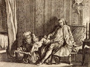 De verliefde courtisane door Charles Nicolas Cochin