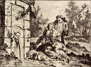 La Cruche door Charles Nicolas Cochin