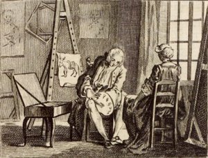 Le Bât door Charles Nicolas Cochin