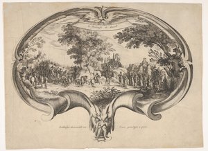 De triomf van David, van een waaier door Jacques Callot