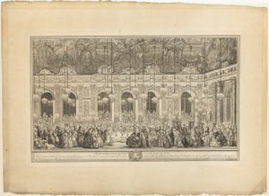Decoratie voor een gemaskerd bal gegeven door de koning door Charles Nicolas Cochin I