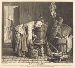 De Fontein door Charles Nicolas Cochin I after Jean Siméon Chardin