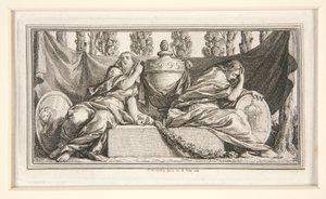Funeral Vignette for Mme. de France, Duchesse de Parme door Charles Nicolas Cochin the younger