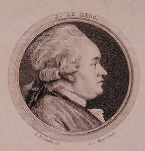 Portret van Joseph Le Gros (1739-93) gegraveerd door Simon Charles Miger (1736-1820) (gravure)