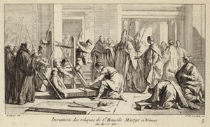 Ontdekking van de relieken van Sint Baudile, gemarteld in Nîmes in 250