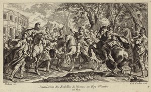Onderwerping van de rebellen van Nîmes aan Wamba, Koning van de Visigoten, 672
