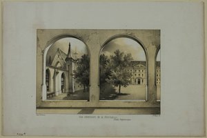 Binnenaanzicht van het recreatieterrein door Charles Nicolas Lemercier