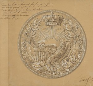 Ontwerp voor de Medaille ter Herdenking van het Handvest van 1830 door Charles Nicolas Odiot