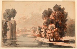 Landschap door Charles Nicolas Ransonnette