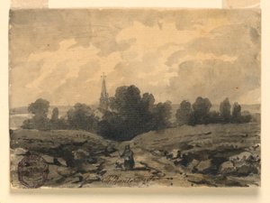 Op een landweg door Charles Nicolas Ransonnette