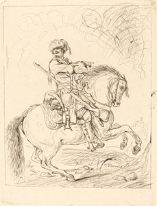 Een Dragonder te Paard door Charles Parrocel