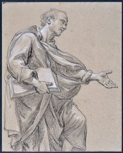 Gedrapeerde figuur met een boek