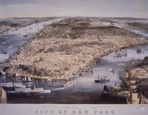 Stad New York, gedrukt en uitgegeven door N. Currier