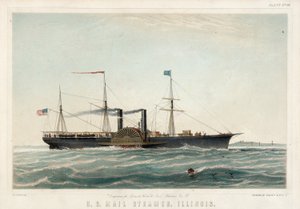 U.S. Mail Steamer, Illinois door Charles Parsons