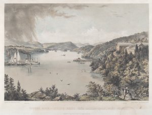 Hudson River Portfolio: Uitzicht naar het Zuiden vanaf Battery Knox, West Point