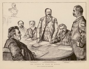 Raad van de staat van Monaco door Charles Paul (after) Renouard