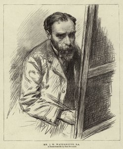 De heer J W Waterhouse, RA door Charles Paul (after) Renouard