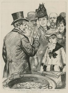 Een bezoek aan de Koninklijke Munt; bezoekers de afgewerkte munt tonen door Charles Paul Renouard