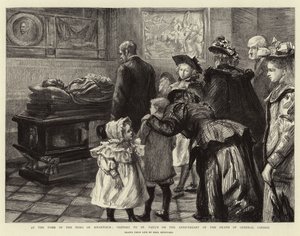 Bij het graf van de held van Khartoem, bezoekers van St. Paul
