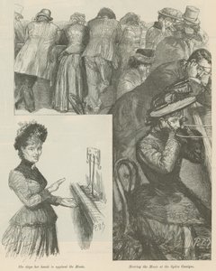 De muziek horen in de Opera Comique door Charles Paul Renouard