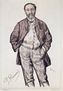 Portret van Camille Saint-Saëns, Franse componist, 20e eeuw (gravure) door Charles Paul Renouard