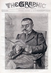 Portret van Theophile Delcasse, Franse politicus en minister van Buitenlandse Zaken.