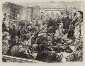 Het Verhoor van de Heer Wilfrid Blunt in het Gerechtsgebouw te Woodford, Ierland door Charles Paul Renouard