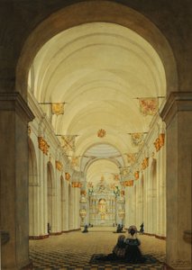 Interieur van de kathedraal van Buenos Aires door Charles Pellegrini