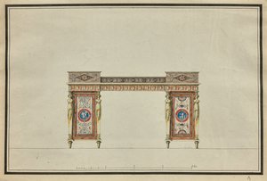 Ontwerp van een bureau door Charles Percier