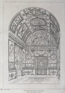 Interieur van studeerkamer voor de koning van Spanje in Parijs door Charles Percier