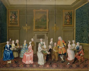 Theekransje in het huis van Lord Harrington, St. James