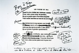 Gecorrigeerde proef van Les Fleurs du Mal door Charles Pierre Baudelaire