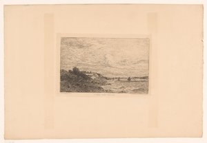 Zicht op de Seine bij Honfleur door Charles Pierre Daubigny