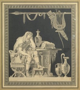 Achilles rouwt om de dood van Patroclus door Charles Pierre Joseph Normand