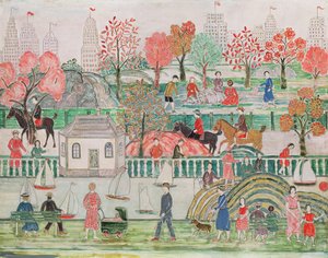 Central Park door Charles Prendergast