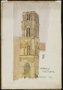 Campanile Martorana, Palermo, 1891 door Charles Rennie Mackintosh