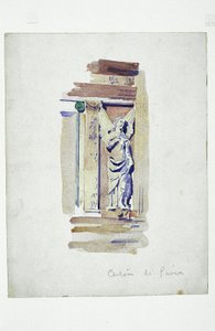 Certosa di Pavia (studie van een gebeeldhouwde engel), 1891