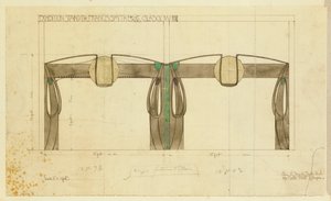 Ontwerp voor een tentoonstellingsstand voor Francis Smith, gebruikt op de Glasgow Exhibition, getoond in elevatie, 1901 door Charles Rennie Mackintosh