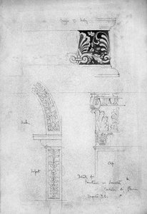 Details van fontein in toilet, Certosa di Pavia, 1891 door Charles Rennie Mackintosh