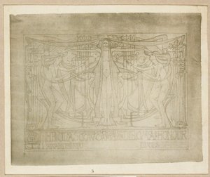 Erediploma, ontworpen voor de Glasgow School of Art Club, 1894-95 door Charles Rennie Mackintosh