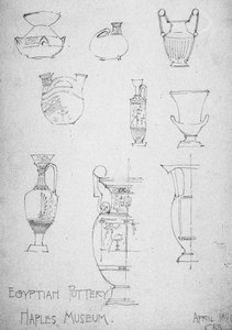 Egyptisch aardewerk, Museum van Napels, 1891 door Charles Rennie Mackintosh