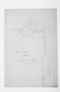 Plattegrond van put in toilet, Certosa di Pavia, 1891 door Charles Rennie Mackintosh